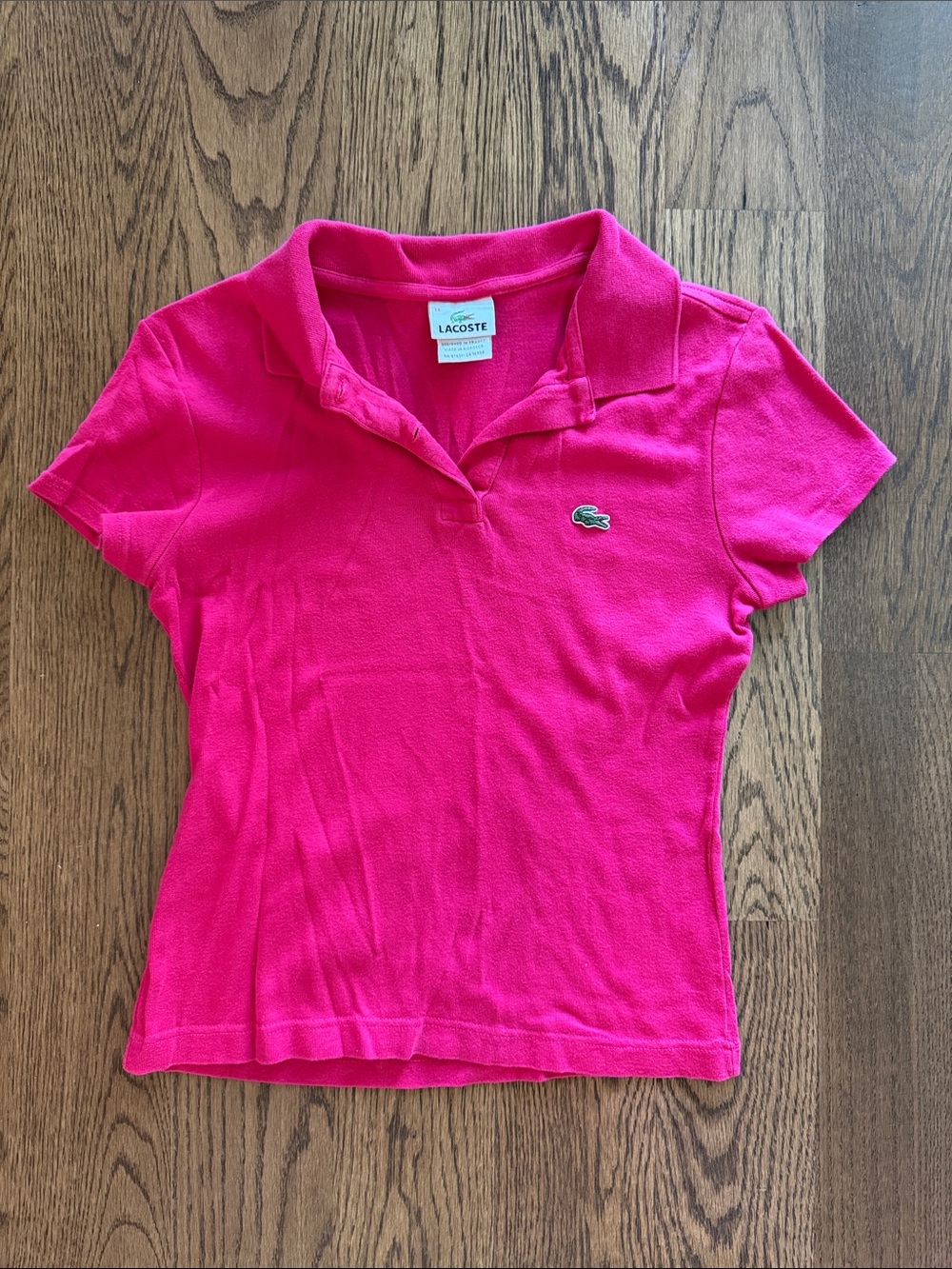 Lacoste Hot Pink Short-Sleeve Polo 100% cotton